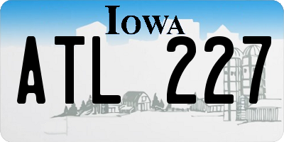 IA license plate ATL227