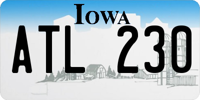 IA license plate ATL230