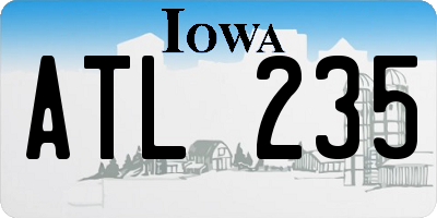 IA license plate ATL235