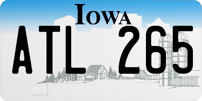 IA license plate ATL265