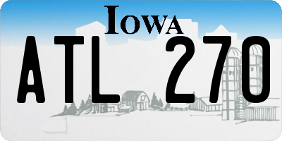 IA license plate ATL270