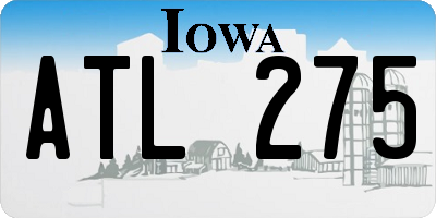 IA license plate ATL275