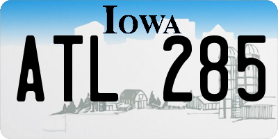 IA license plate ATL285