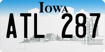 IA license plate ATL287