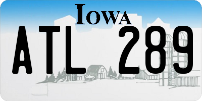 IA license plate ATL289