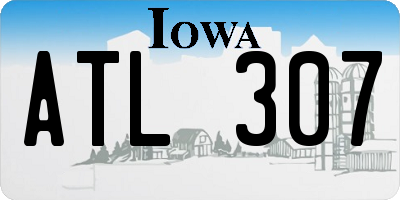 IA license plate ATL307