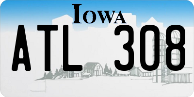 IA license plate ATL308