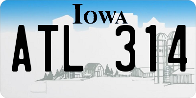 IA license plate ATL314