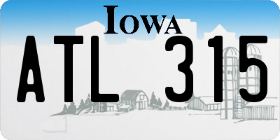 IA license plate ATL315
