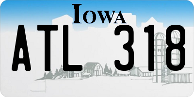 IA license plate ATL318