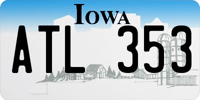 IA license plate ATL353
