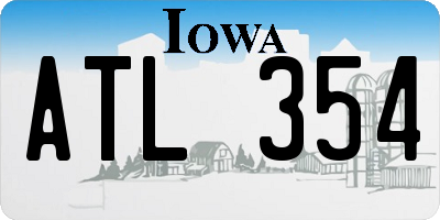 IA license plate ATL354