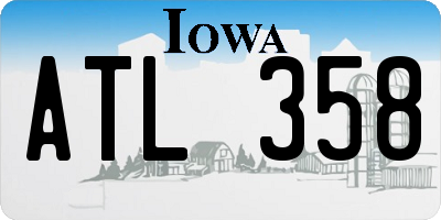 IA license plate ATL358