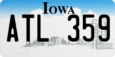 IA license plate ATL359