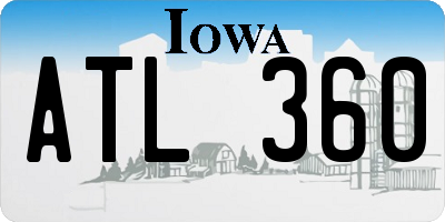 IA license plate ATL360
