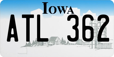 IA license plate ATL362