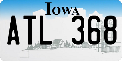 IA license plate ATL368