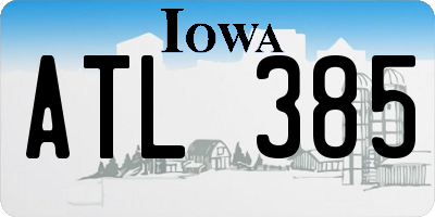 IA license plate ATL385