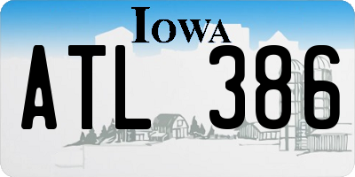 IA license plate ATL386