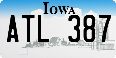 IA license plate ATL387