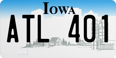 IA license plate ATL401