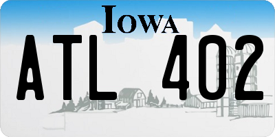 IA license plate ATL402