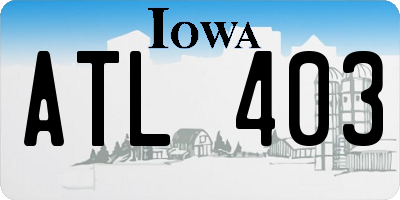 IA license plate ATL403