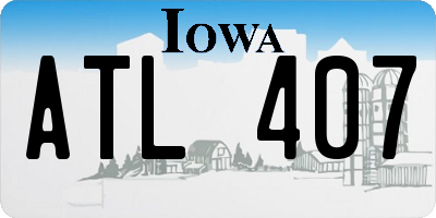 IA license plate ATL407