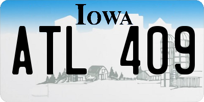 IA license plate ATL409