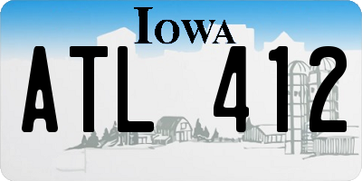IA license plate ATL412