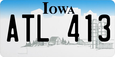 IA license plate ATL413