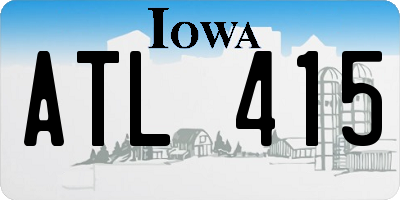 IA license plate ATL415