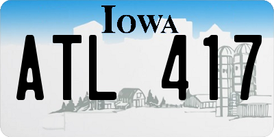 IA license plate ATL417
