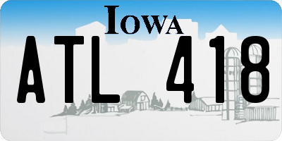 IA license plate ATL418