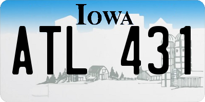 IA license plate ATL431