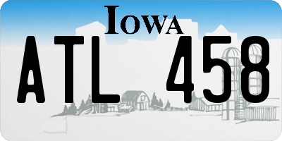 IA license plate ATL458