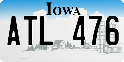IA license plate ATL476