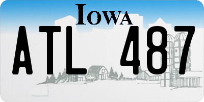 IA license plate ATL487