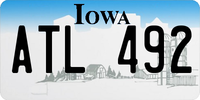 IA license plate ATL492