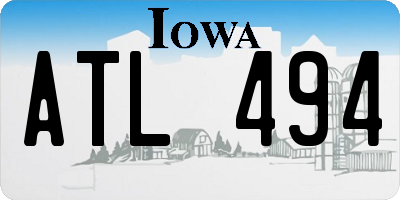 IA license plate ATL494