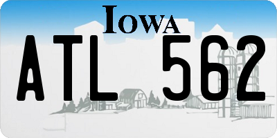 IA license plate ATL562