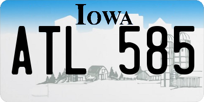 IA license plate ATL585