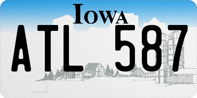 IA license plate ATL587