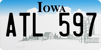 IA license plate ATL597