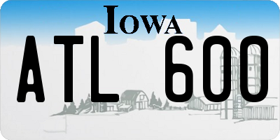 IA license plate ATL600