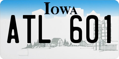 IA license plate ATL601
