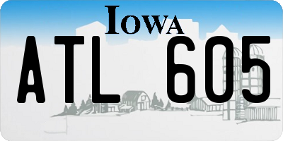 IA license plate ATL605