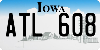 IA license plate ATL608