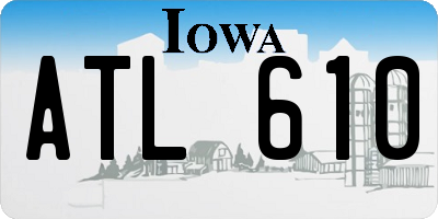 IA license plate ATL610