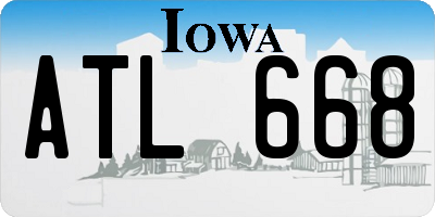 IA license plate ATL668